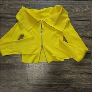 Zara Yellow Ribbed Sweater